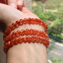 Load image into Gallery viewer, RARE Top-quality 3-Wraps Golden Sunstone Elastic Bracelet | Brings You Positivity Energy Like The Sun Sacral Chakra

