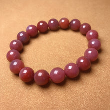 Load image into Gallery viewer, Rare 12mm Natural Yanyuan Agate Bracelet | Stone of Strength Beautiful Purple Red
