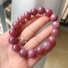 Load image into Gallery viewer, Rare 12mm Natural Yanyuan Agate Bracelet | Stone of Strength Beautiful Purple-pink

