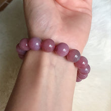 Load image into Gallery viewer, Rare 12mm Natural Yanyuan Agate Bracelet | Stone of Strength Beautiful Purple-pink

