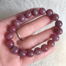 Load image into Gallery viewer, 10.1mm Natural Yanyuan Agate Large Beads Bracelet | Stone of Strength Beautiful Purple Pink
