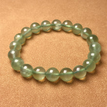 Load image into Gallery viewer, Stone of Hope Best Green Color Prehnite Bracelet 9.8mm Natural Heart Chakra Healing Stone
