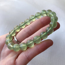 Load image into Gallery viewer, Stone of Hope Best Green Color Prehnite Bracelet 9.8mm Natural Heart Chakra Healing Stone
