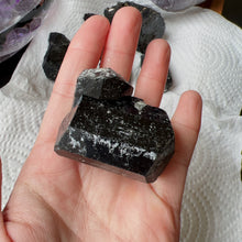 Load image into Gallery viewer, Top Grade Black Tourmaline Twins Raw Stone Perfect Formation 107g | Reiki Healing Protection Crystals
