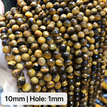 Load image into Gallery viewer, 6-12mm 64 Cut Faceted Brown Tiger Eye Bead Strands for DIY Jewelry Project
