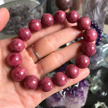 Load image into Gallery viewer, Large Beads 13.6mm Natural Rhodonite Bracelet | High-Quality Healing Stone | Heart Chakra Reiki Healing
