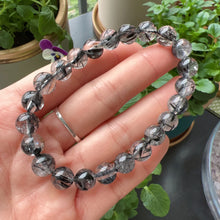 Load image into Gallery viewer, 8.8mm Natural Black Tourmalated Quartz Inclusion Crystal Bracelet | Men&#39;s Women&#39;s Healing Jewelry Remove Negativity
