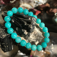 Load image into Gallery viewer, 9.3mm Old Mine Amazonite Bracelet Throat Chakra Natural Healing Stone
