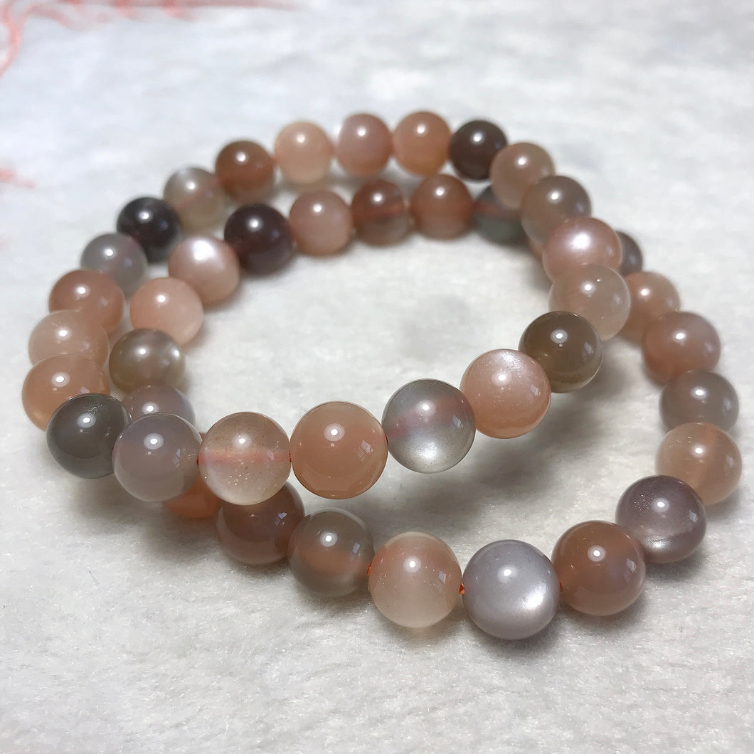 8.5mm Top-Quality Assorted Moonstone Bracelet | Increase Your Charm | Sacral Chakra