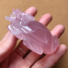 Load image into Gallery viewer, Nice Pink Rose Quartz Dragon Turtle Protection Home Decor, Improve Relationship Hand-carved Crystal Display
