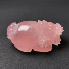 Load image into Gallery viewer, Nice Pink Rose Quartz Dragon Turtle Protection Home Decor, Improve Relationship Hand-carved Crystal Display
