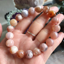 Load image into Gallery viewer, High Quality Cherry Blossom Agate Elastic Bracelet | Heart Chakra Healing Stone Jewelry
