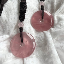 Load image into Gallery viewer, High Quality Rose Quartz Amulet Pendant Necklace| Handmade Healing Crystal Heart Chakra Jewelry
