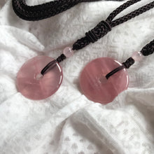 Load image into Gallery viewer, High Quality Rose Quartz Amulet Pendant Necklace| Handmade Healing Crystal Heart Chakra Jewelry
