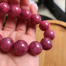 Load image into Gallery viewer, Large Beads 14.4mm Natural Rhodonite Bracelet | High-Quality Healing Stone | Heart Chakra Reiki Healing

