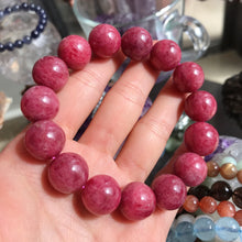 Load image into Gallery viewer, Large Beads 14.4mm Natural Rhodonite Bracelet | High-Quality Healing Stone | Heart Chakra Reiki Healing
