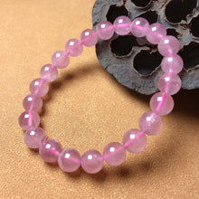 Load image into Gallery viewer, 9mm High Quality Rose Quartz Beaded Elastic Bracelet | Handmade Healing Crystal Heart Chakra Jewelry | Improve Your Love Life and Relationship
