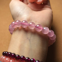 Load image into Gallery viewer, 9mm High Quality Rose Quartz Beaded Elastic Bracelet | Handmade Healing Crystal Heart Chakra Jewelry | Improve Your Love Life and Relationship
