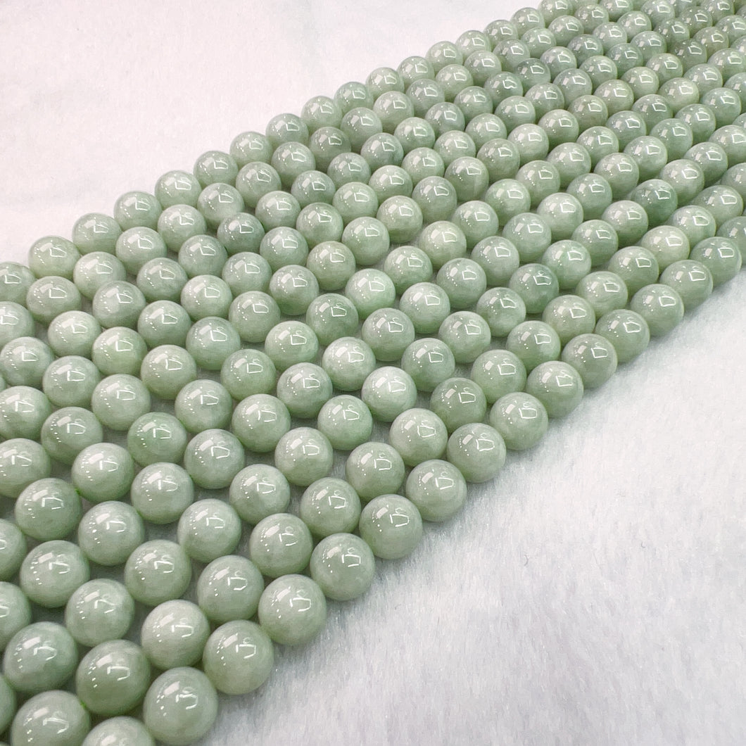 Light Green - Genuine Jade 8mm Jadeite Round Bead Strands for DIY Jewelry Project