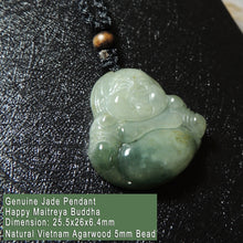 Load image into Gallery viewer, Genuine Jade Pendant Maitreya Happy Buddha Braided Necklace Best Blessing Gift Item for Protection Love
