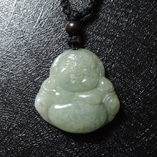 Load image into Gallery viewer, Genuine Jade Pendant Maitreya Happy Buddha Braided Necklace Best Blessing Gift Item for Protection Love
