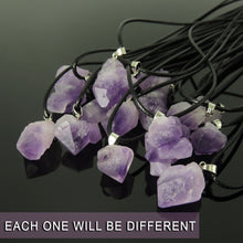 Load image into Gallery viewer, 10 Pcs Amethyst Raw Stone Necklace Adjustable Chain Handmade Men Women Jewelry Crown Chakra Gift Item
