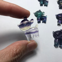 Load image into Gallery viewer, Rainbow Fluorite Christmas Deer Pendant Multi-color Fluorite Natural Crystal Gemstone Christmas Gift DIY Jewelry Making Parts
