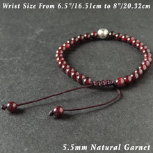 Load image into Gallery viewer, Protection Red Garnet Bracelet Braided with Tibetan Silver PingAn Bead for Men &amp; Women Handmade Protection Positivity Jewelry for Base Chakra
