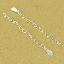 Load image into Gallery viewer, 10 Pcs 925 Sterling Silver Cable Chain Link Extensions Handmade DIY Jewelry Making Supply
