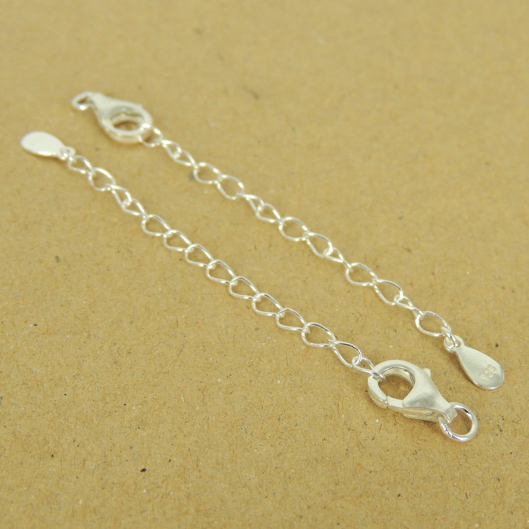 10 Pcs 925 Sterling Silver Lobster Clasp with Cable Chain Link Extensions Handmade DIY Jewelry Making Supply