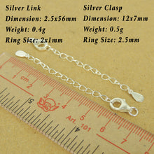 Load image into Gallery viewer, 10 Pcs 925 Sterling Silver Lobster Clasp with Cable Chain Link Extensions Handmade DIY Jewelry Making Supply

