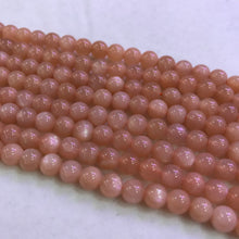 Load image into Gallery viewer, 6mm Natural Best Flash Peach Moonstone Round Bead Strands for DIY Jewelry Project
