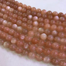 Load image into Gallery viewer, 9.6mm Natural Peach Moonstone High-quality Round Bead Strands for DIY Jewelry Project
