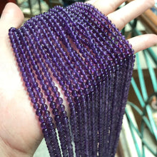 Load image into Gallery viewer, 4mm High Quality Natural Amethyst Small Round Bead Strands Jewelry Findings Supplies
