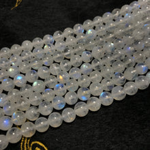 Load image into Gallery viewer, 6mm High Quality Natural Blue Rainbow Moonstone Round Bead Strands Jewelry Findings Supplies
