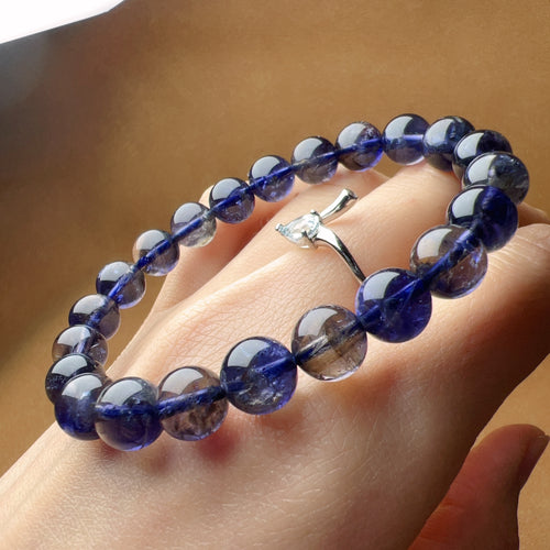 8.8mm Rare Best 3-Color Iolite Elastic Bracelet | Weight Loss Pain Relief Healing Stone