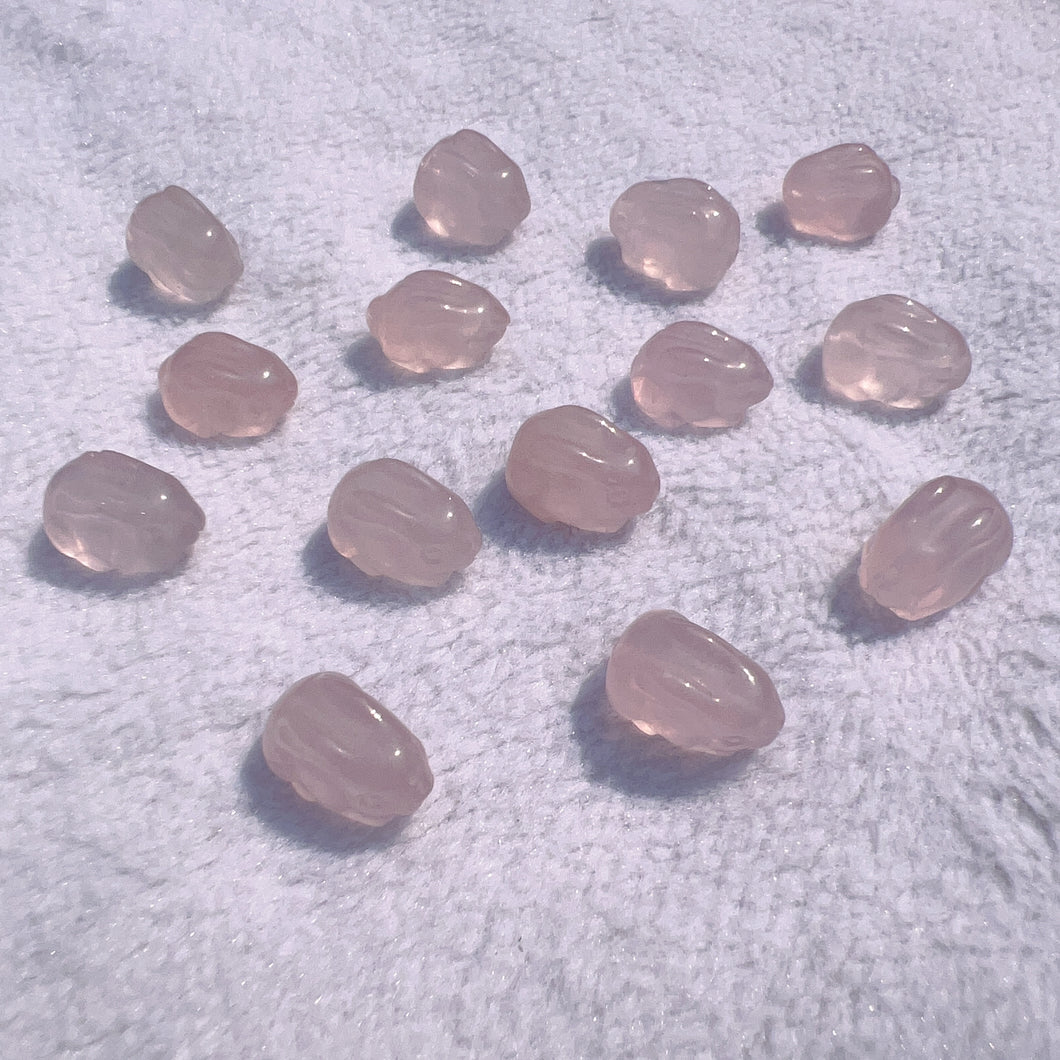 Cute Parts - Natural Rose Quartz Year of Rabbit Charms for DIY Jewelry Project