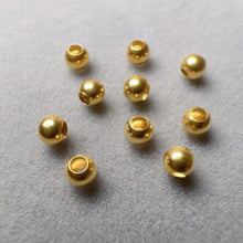 Load image into Gallery viewer, 3mm 18K Real Yellow Gold Seamless Round Beads Charms for DIY Jewelry Projects
