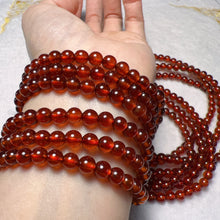 Load image into Gallery viewer, 3-Wraps 5.6mm Natural High-clarity Spessartine Orange Garnet Beaded Bracelets for DIY Jewelry Project
