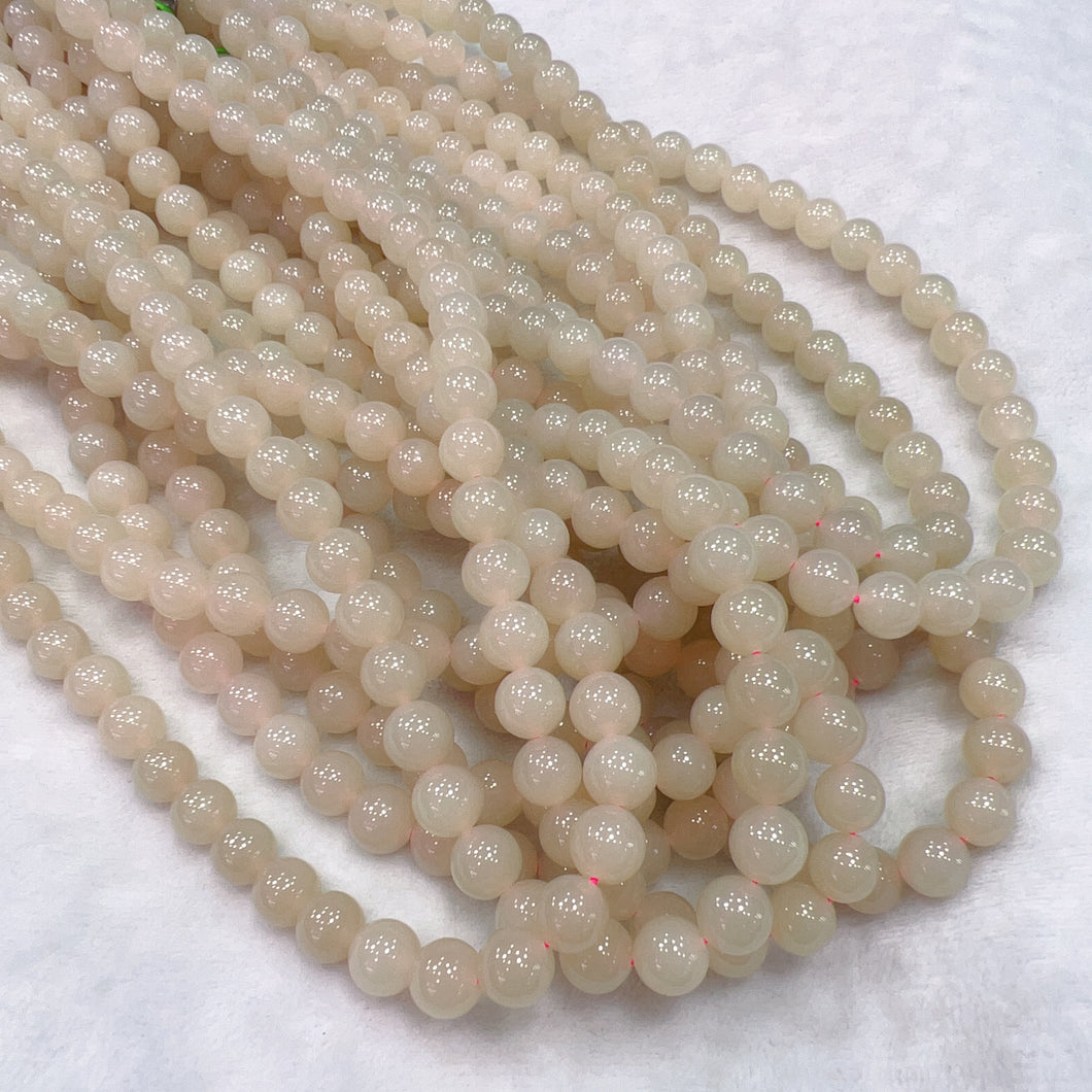 8mm Natural Pink Nephrite Round Bead Necklace Strands for DIY Jewelry Projects