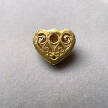 Load image into Gallery viewer, 18K Yellow Gold with Green Nephrite Setting Heart Shape Bead Charms for DIY Jewelry Projects
