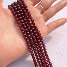 Load image into Gallery viewer, 5 - 5.5mm Natural Almandine Red Garnet Round Bead Strands for DIY Jewelry Project
