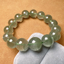 Load image into Gallery viewer, 14mm Natural Layers Green Phantom Quartz Large Beads Bracelet | 4th Heart Chakra Good for Career Business
