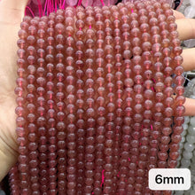 Load image into Gallery viewer, 6mm 8mm 10mm Natural Strawberry Quartz Round Bead Strands for DIY Jewelry Project
