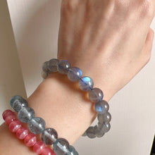 Load image into Gallery viewer, 10.8mm Strong Blue Flash Labradorite Bracelet | Remove Anxiety Healing Crystal Jewelry
