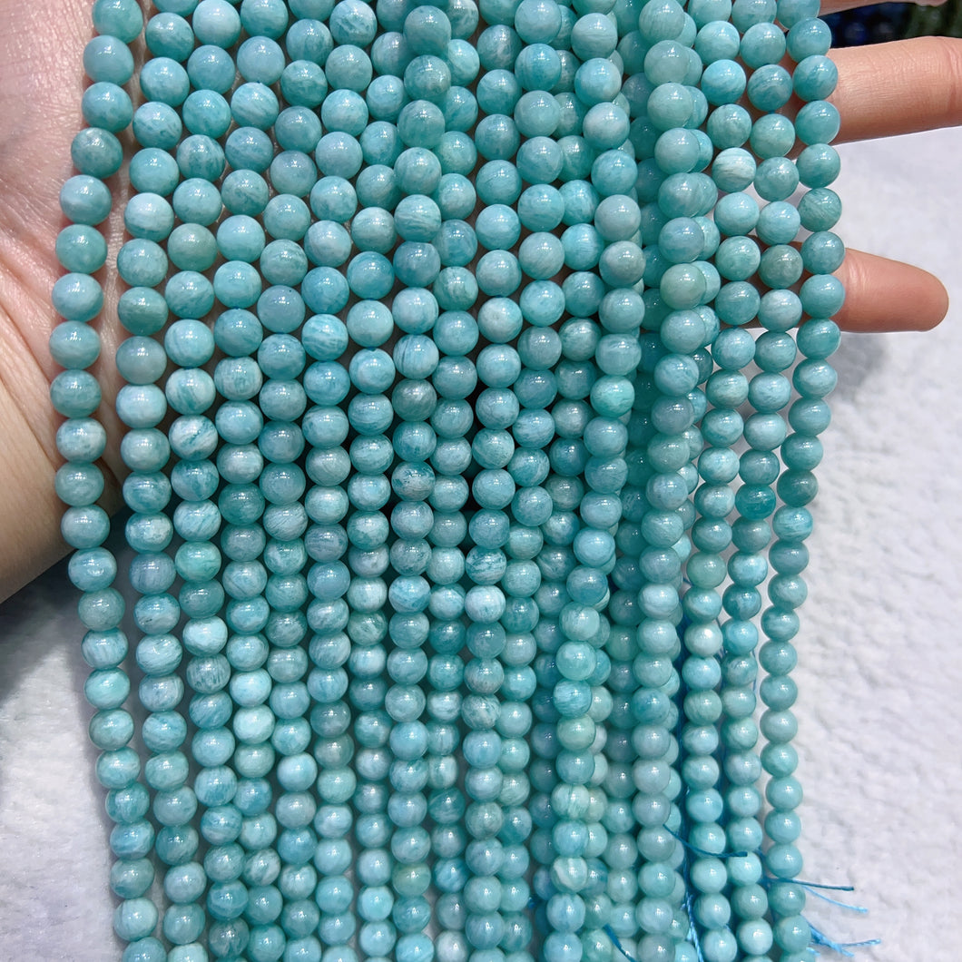 6mm Old Mine Natural Amazonite Round Bead Strands DIY Jewelry Project