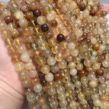 Load image into Gallery viewer, 8mm Natural Assorted Rutilated Quartz Round Beads Strands for DIY Jewelry Projects
