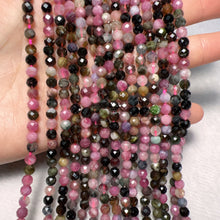Load image into Gallery viewer, 4.8mm Natural Rainbow Tourmaline Faceted Bead Strands DIY Jewelry Project
