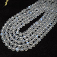 Load image into Gallery viewer, 8mm Natural Blue Moonstone Round Bead Strands for DIY Jewelry Project
