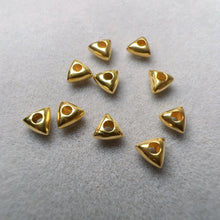 Load image into Gallery viewer, 18K Real Yellow Gold Triangle Nugget Bead Charm for DIY Jewelry Projects
